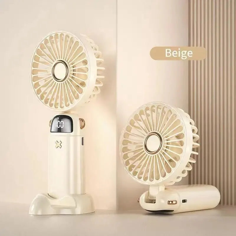 Portable Handheld Mini Fan – USB Rechargeable Desk & Neck Fan for Travel