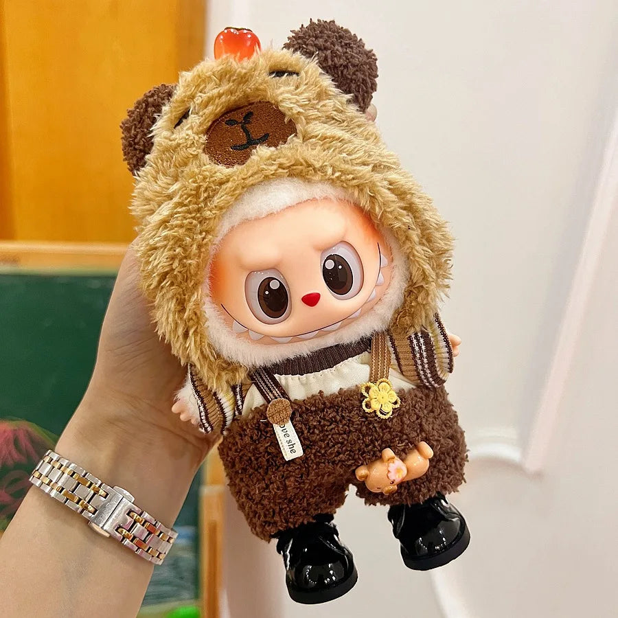 Labubu Doll Clothes – 17cm Cute Plush Doll Dress & Casual Outfit Set