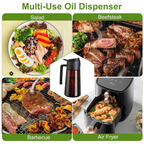 2-in-1 Glass Oil Dispenser & Sprayer | 470ml Olive Oil Bottle for Cooking, Air Fryer, BBQ & Salad