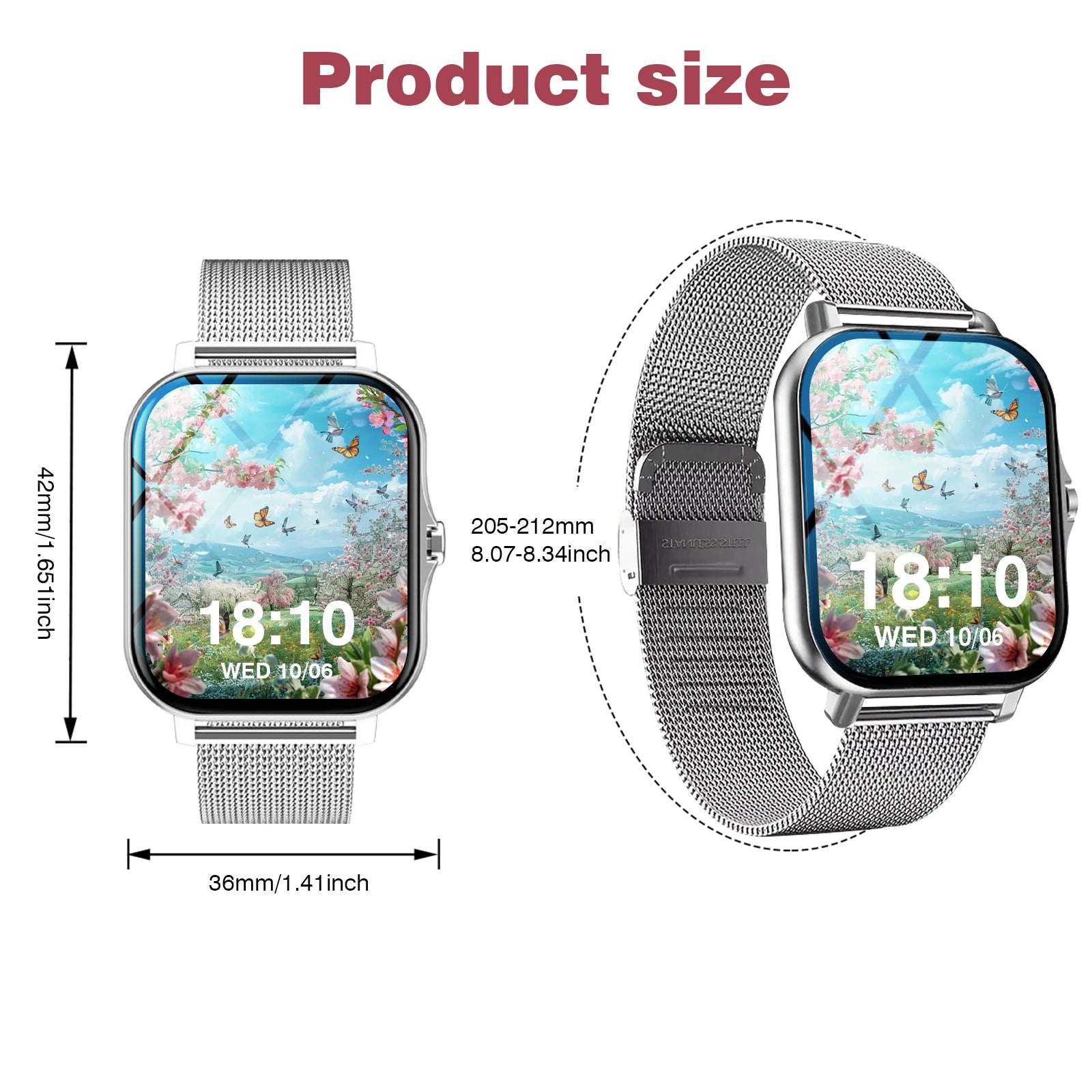 Odelettevcy Smartwatch – Bluetooth Call, Multi-Sport, Message Reminder