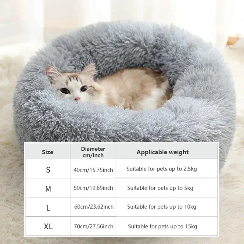 40-70cm Plush Pet Bed for Dogs & Cats – Super Soft, Warm, Washable & Detachable Winter Bed