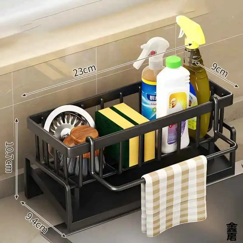 Tap-Mounted Spice Shelf with Drainage Rack | Kitchen Sink Organizer for Utensils & Accessories
