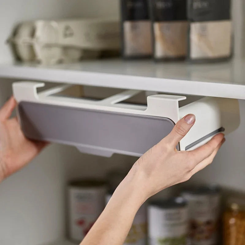 Under-Shelf Spice Rack Organizer with 6 Jars | Self-Adhesive Pull-Out Kitchen Seasoning Storage