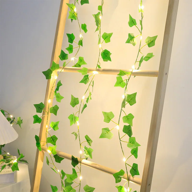 Artificial Ivy Vine with Green Leaf String Lights – Wedding, Party & Home Decor