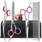 Pet Grooming Scissors – 4-Piece Stainless Steel Shears with Round Safety Head
