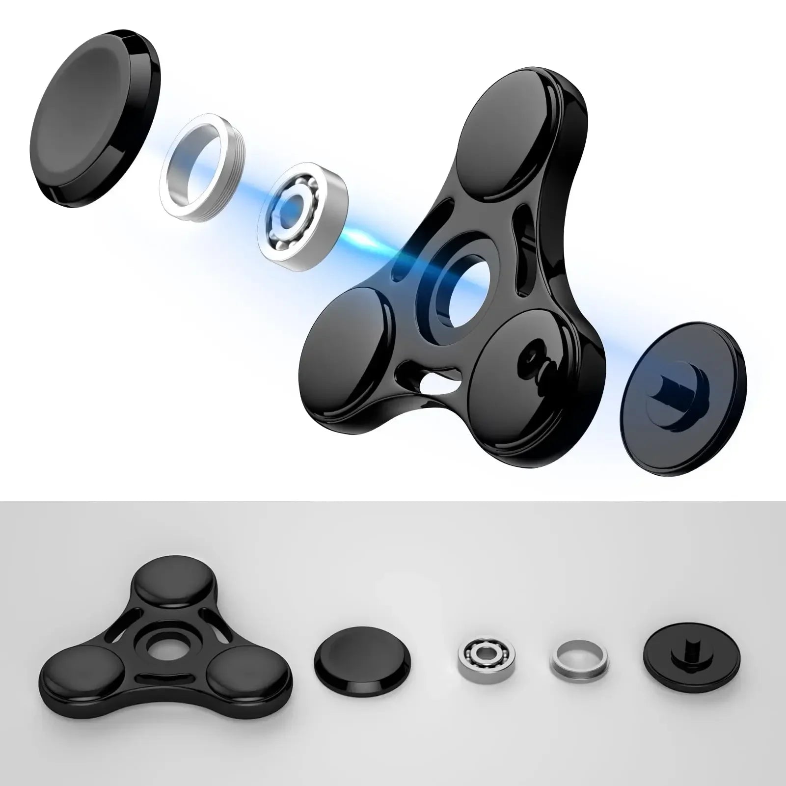 Rainbow Metal Fidget Spinner – UFO Finger Spinner for Kids & Adults