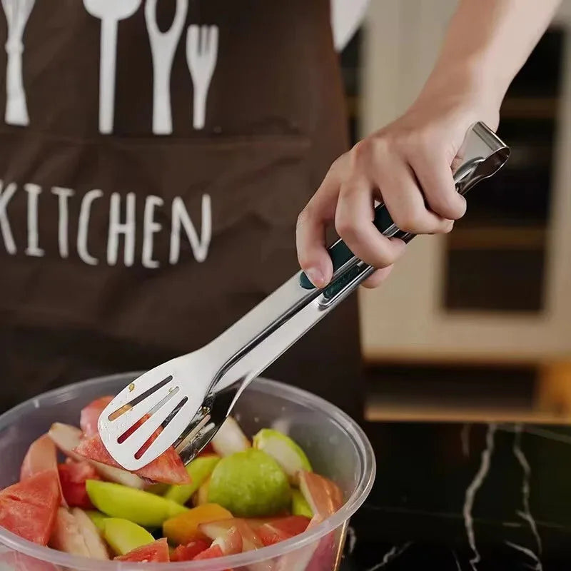 Non-Slip Stainless Steel Food Tongs – Meat, Salad, and Grill Clip for Kitchen, Buffet, and BBQ