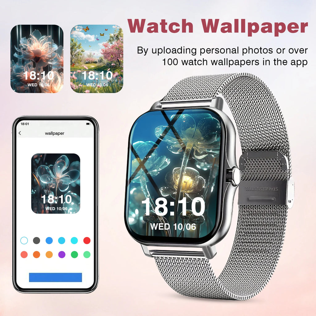 Odelettevcy Smartwatch – Bluetooth Call, Multi-Sport, Message Reminder