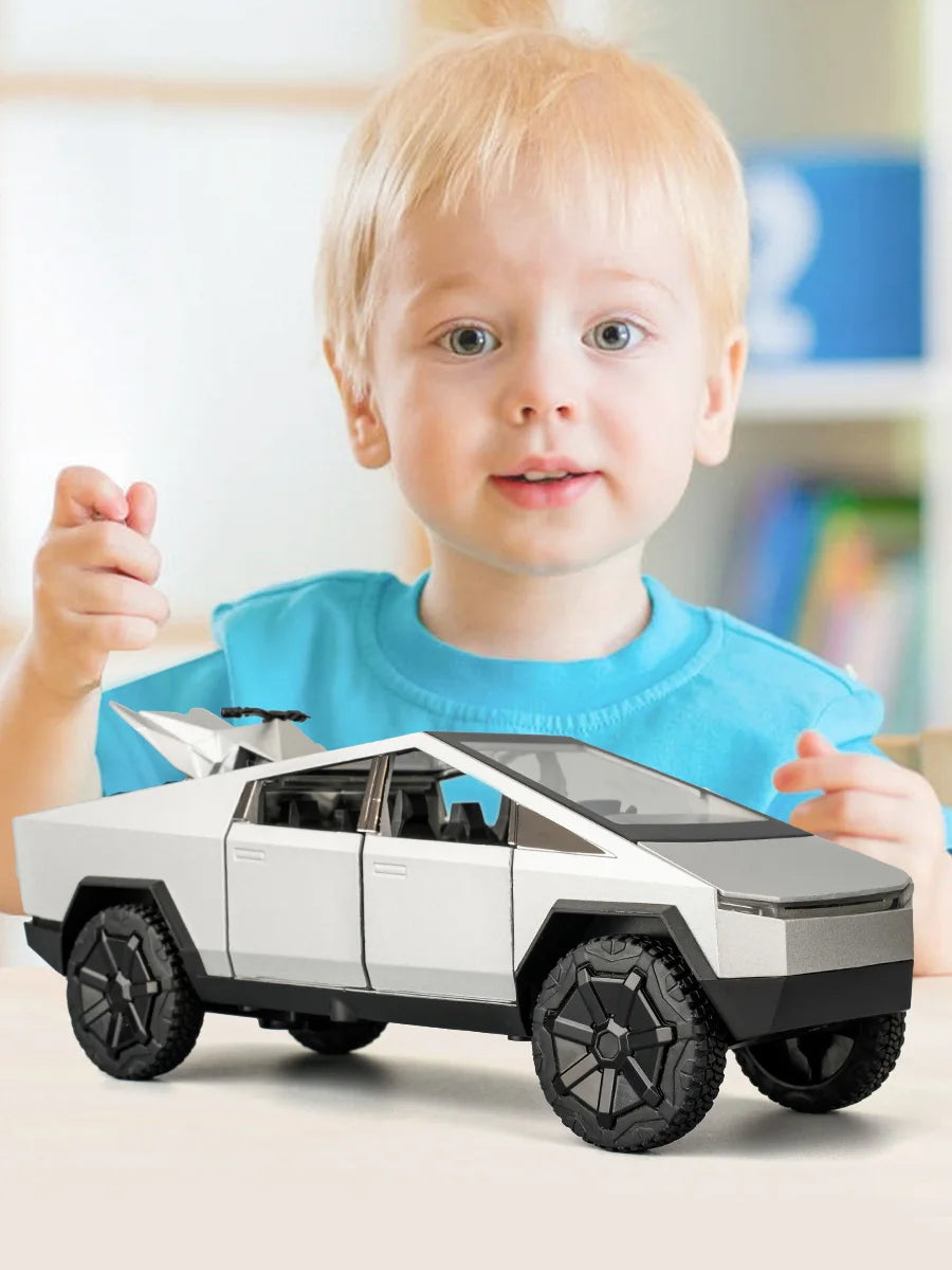 Cyber Truck Alloy Car Model – 1:32 Pull-Back SUV Toy with Lights & Sound