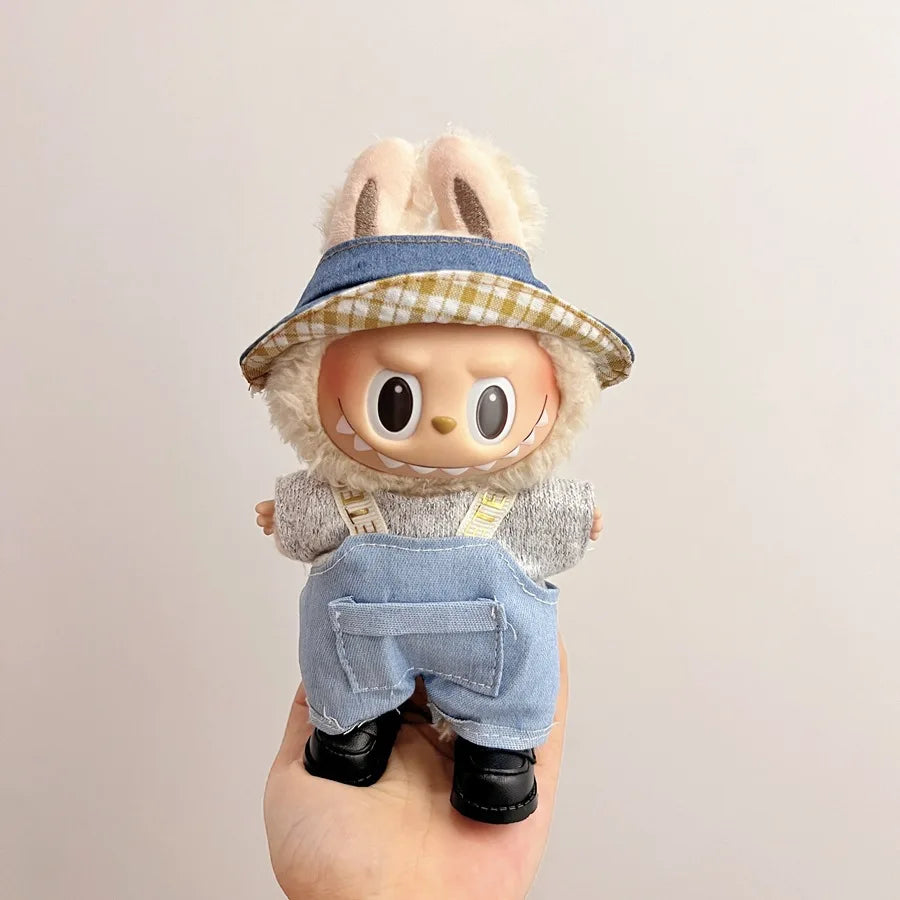 Labubu Doll Clothes – 17cm Cute Plush Doll Dress & Casual Outfit Set