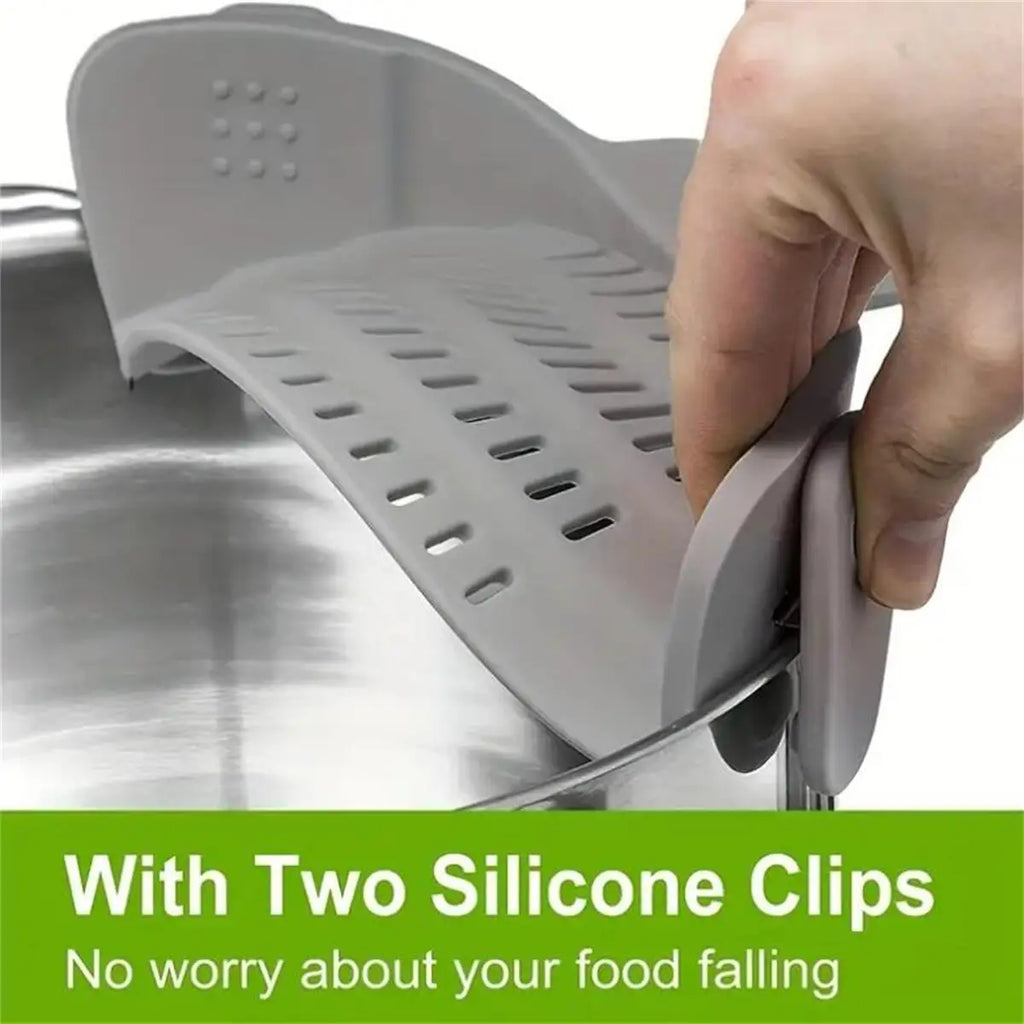 Adjustable Pot Strainer – Clip-On Stainless Steel Strainer for Pots, Pans & Bowls