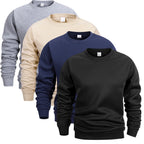 Men’s Crew Neck Hoodie – Casual Solid Color Pullover Sweatshirt