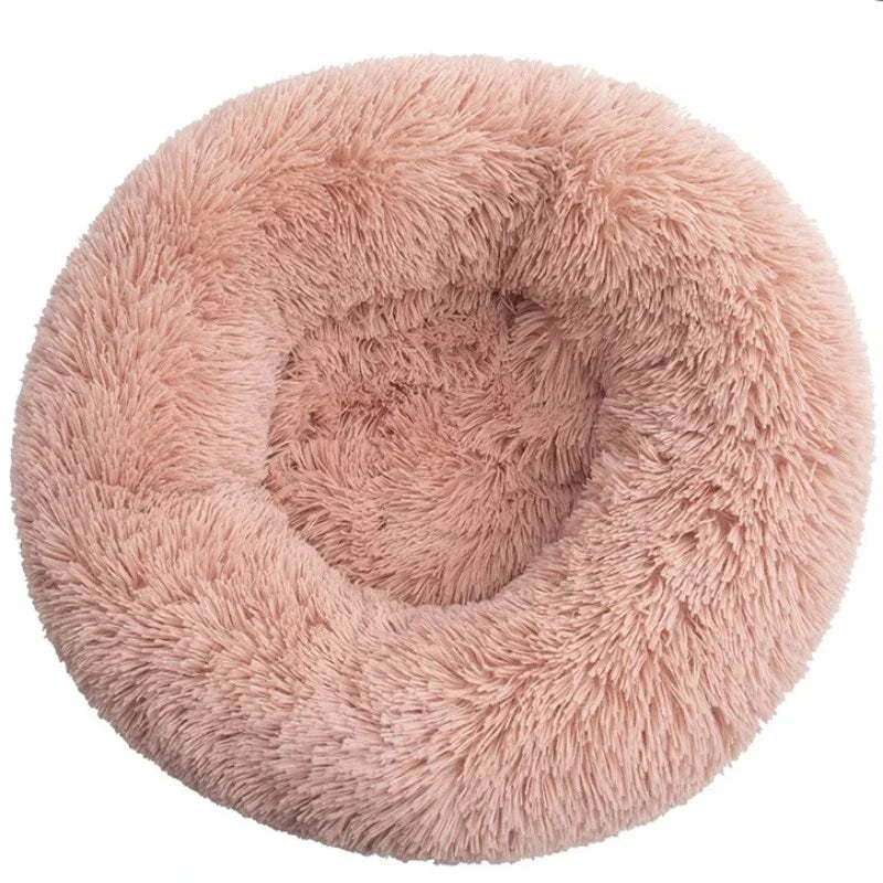 Super Soft Plush Pet Bed – Round Dog & Cat Bed (40–90cm, Warm & Calming)