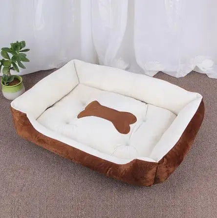 Pet Bed for Dogs & Cats – Warm Cotton Square Nest, Multiple Sizes