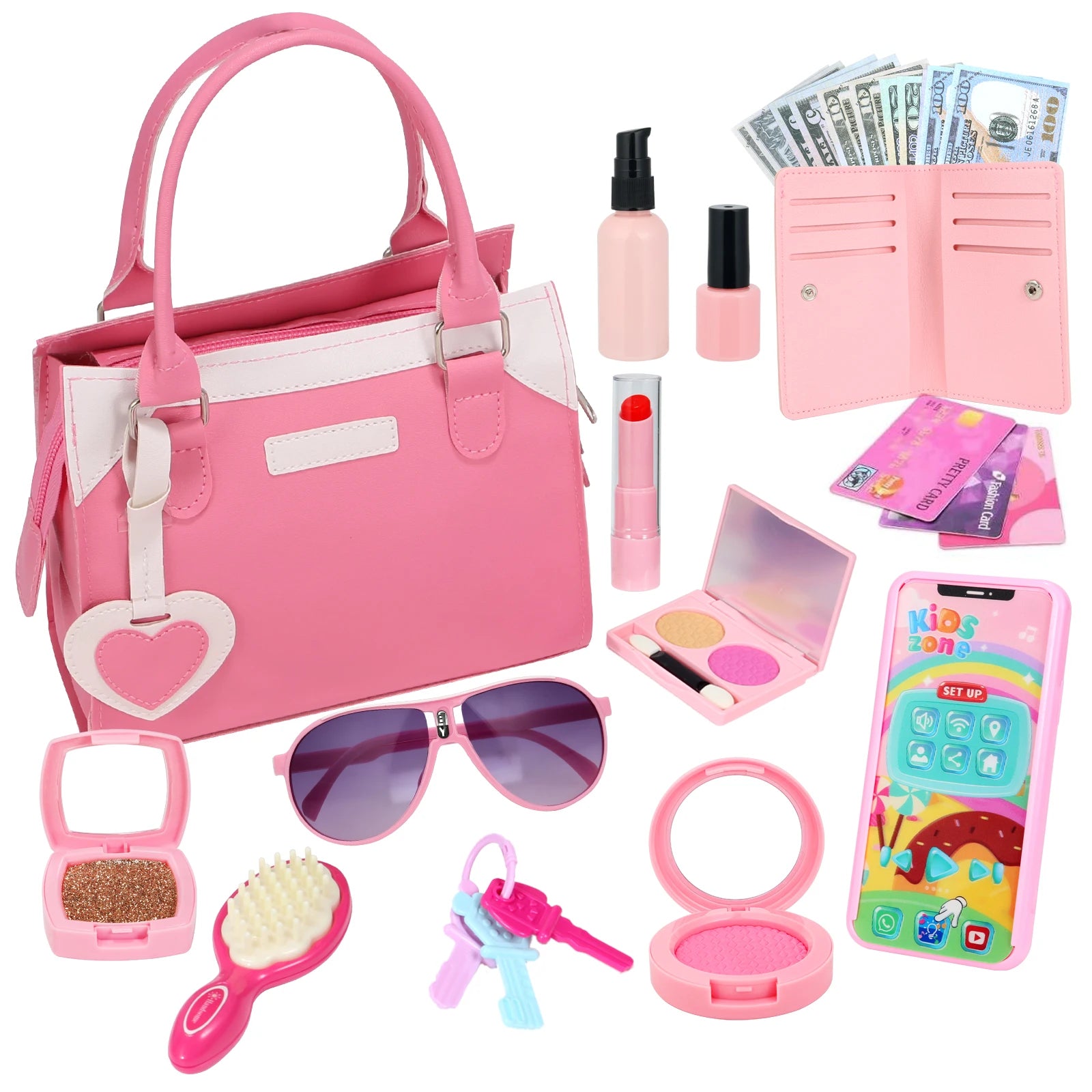Girls Pretend Play Purse Toy Set – Handbag, Makeup & Accessories for Role Play