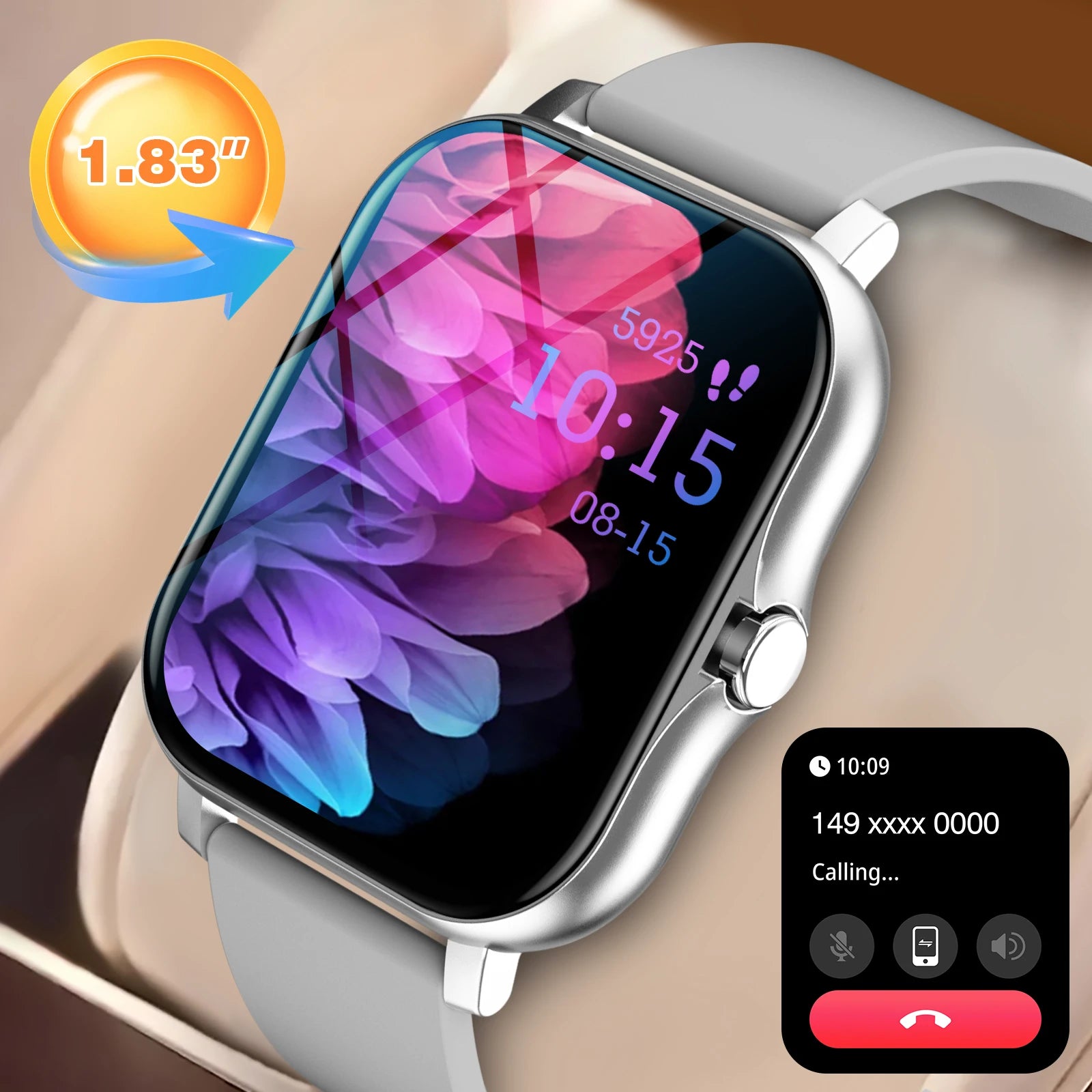 Odelettevcy Smartwatch – Bluetooth Call, Multi-Sport, Message Reminder