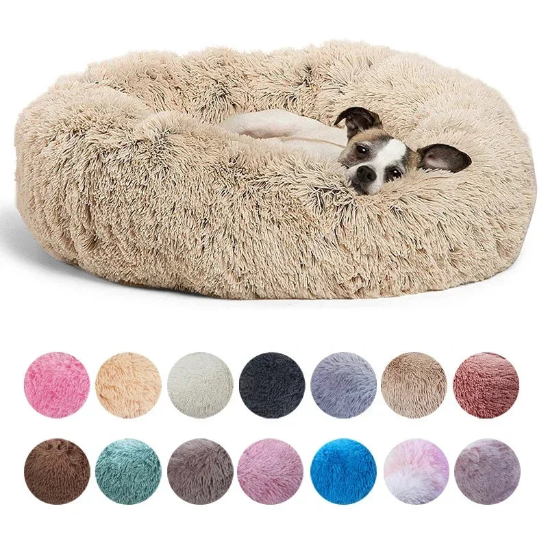 Super Soft Plush Pet Bed – Round Dog & Cat Bed (40–90cm, Warm & Calming)