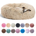 Super Soft Plush Pet Bed – Round Dog & Cat Bed (40–90cm, Warm & Calming)
