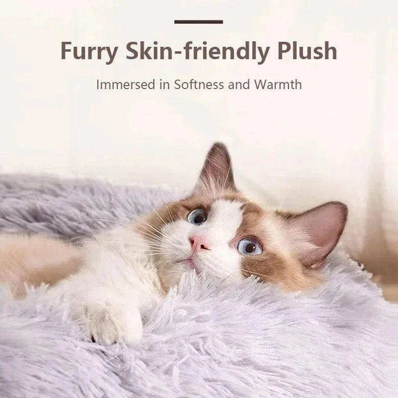 40-70cm Plush Pet Bed for Dogs & Cats – Super Soft, Warm, Washable & Detachable Winter Bed