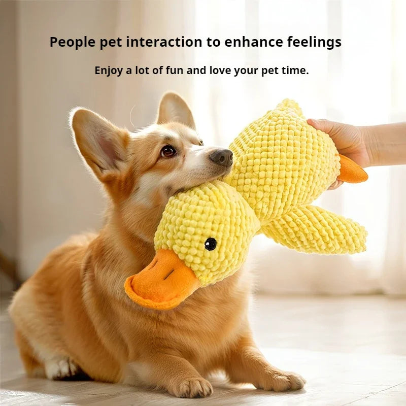Plush Duck Dog Toy – Bite-Resistant Squeaky Chew Companion