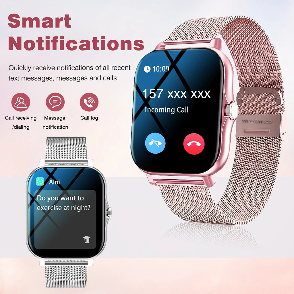 Odelettevcy Smartwatch – Bluetooth Call, Multi-Sport, Message Reminder