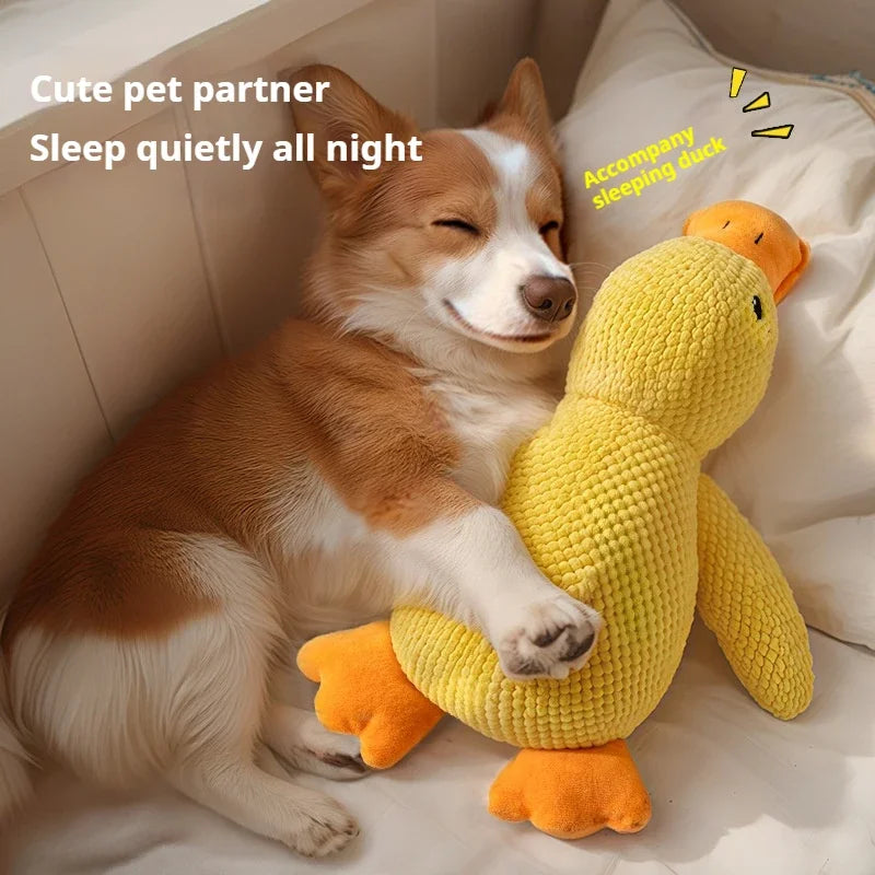 Plush Duck Dog Toy – Bite-Resistant Squeaky Chew Companion