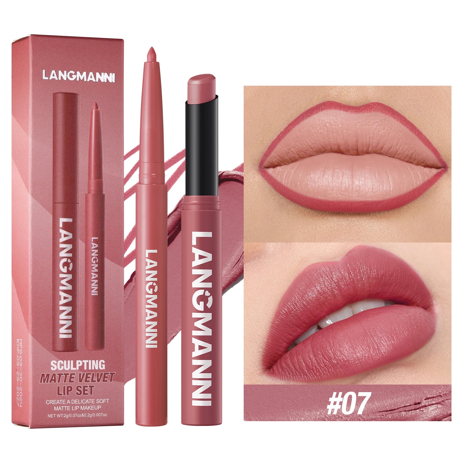 Waterproof Lipliner & Lipstick Set – Long-Lasting, Smudge-Proof Lip Makeup