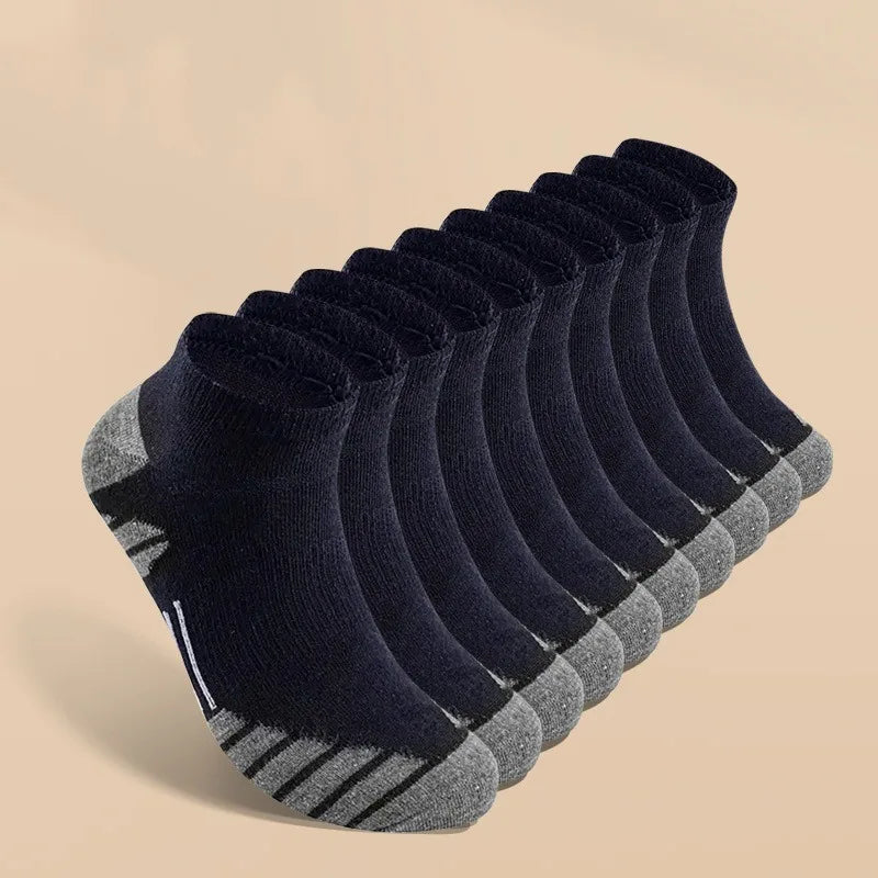 10 Pairs Socks, Cool Men Black White Four Seasons Cotton Sock Set Male Solid Color Breathable Sports Running Big Size Socks For Men