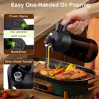 2-in-1 Glass Oil Dispenser & Sprayer | 470ml Olive Oil Bottle for Cooking, Air Fryer, BBQ & Salad