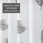 PEVA Waterproof Shower Curtain with Hooks – Leaf Pattern, Anti-Mildew, Rustproof Grommets for Bathroom