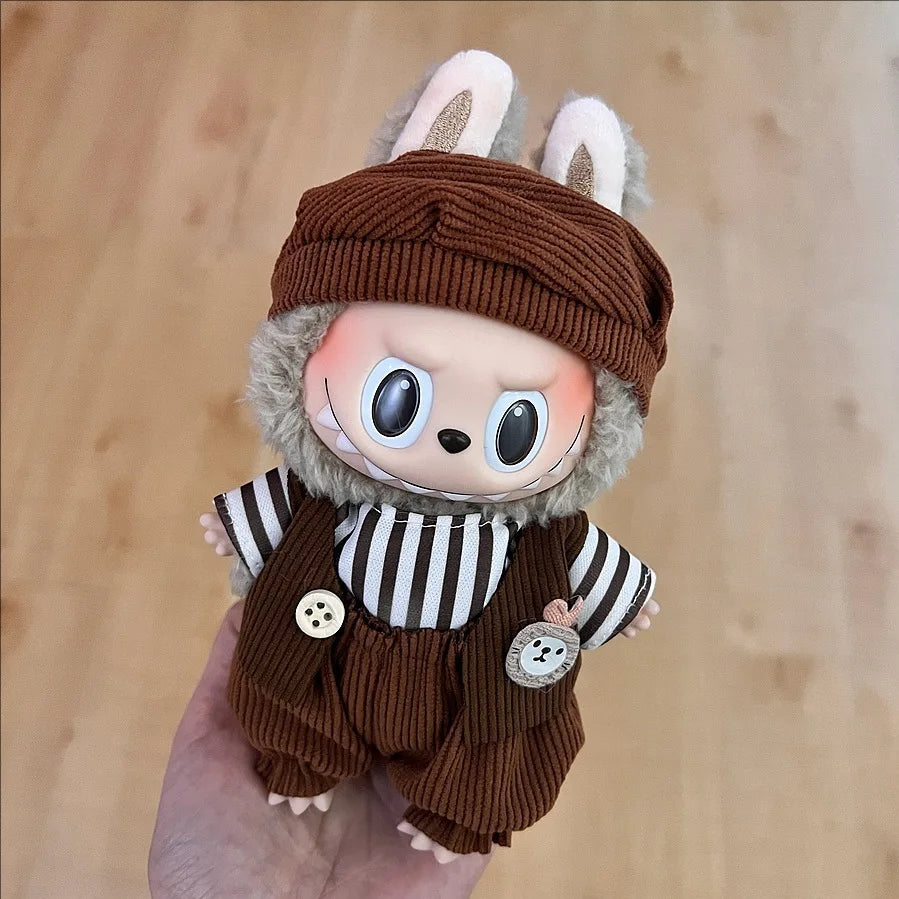 Labubu Doll Clothes – 17cm Cute Plush Doll Dress & Casual Outfit Set