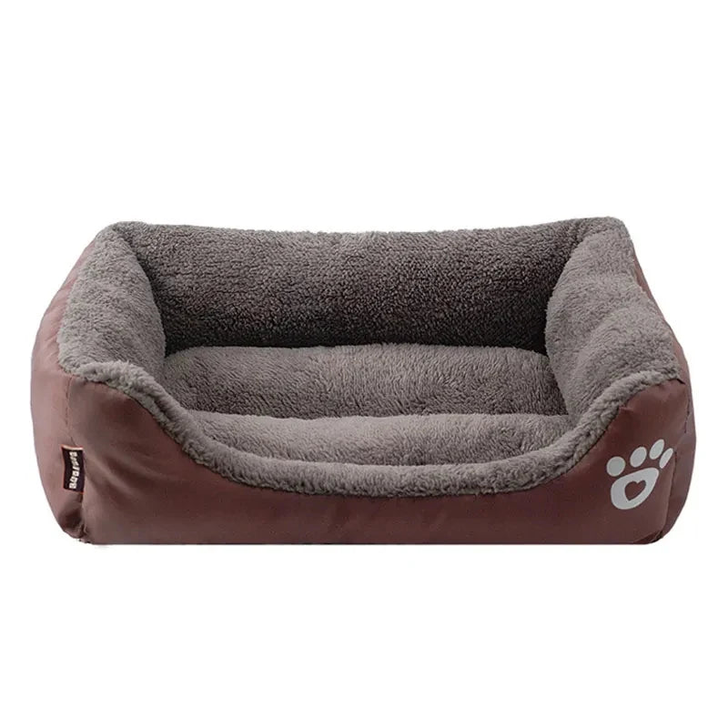 Pet Bed for Dogs & Cats – Warm Cotton Square Nest, Multiple Sizes