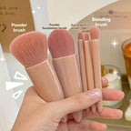 Foldable Travel Makeup Brush Set – Portable Mini Kit with Mirror