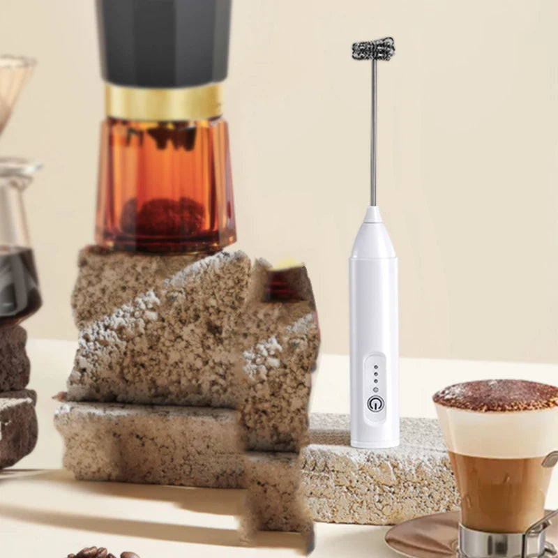 USB Rechargeable Electric Milk Frother & Egg Whisk – 3 Speeds