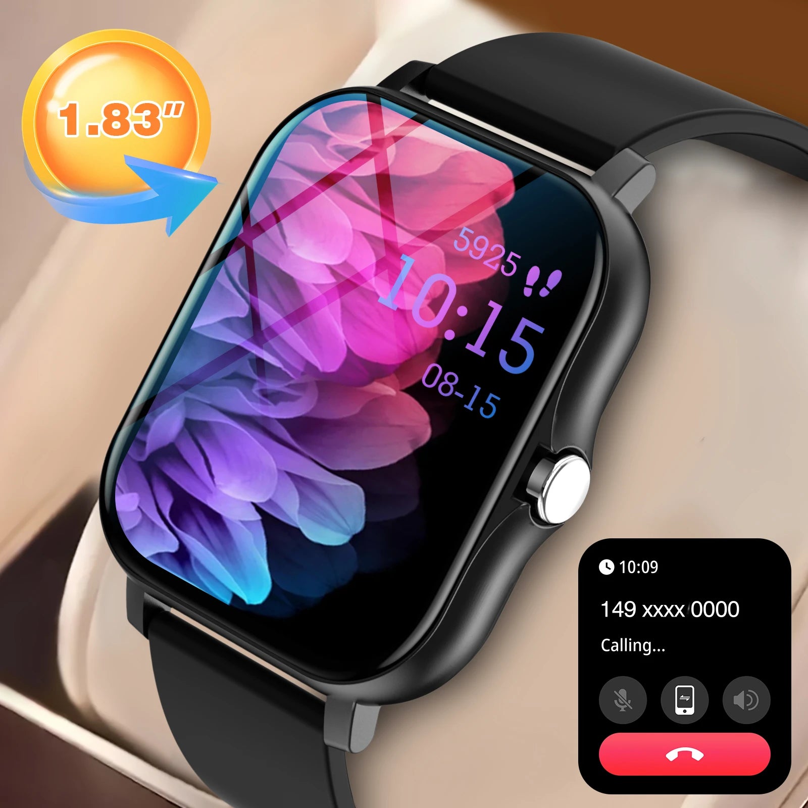 Odelettevcy Smartwatch – Bluetooth Call, Multi-Sport, Message Reminder