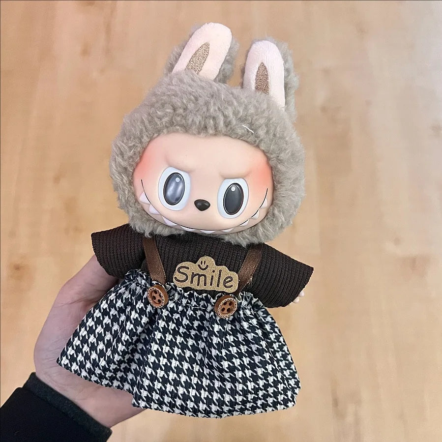 Labubu Doll Clothes – 17cm Cute Plush Doll Dress & Casual Outfit Set