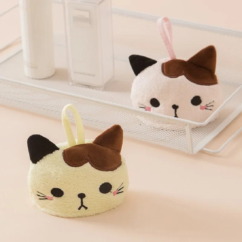 Cute Cat Kitchen Hand Towel – Absorbent Coral Velvet Dishcloth Rag for Cleaning