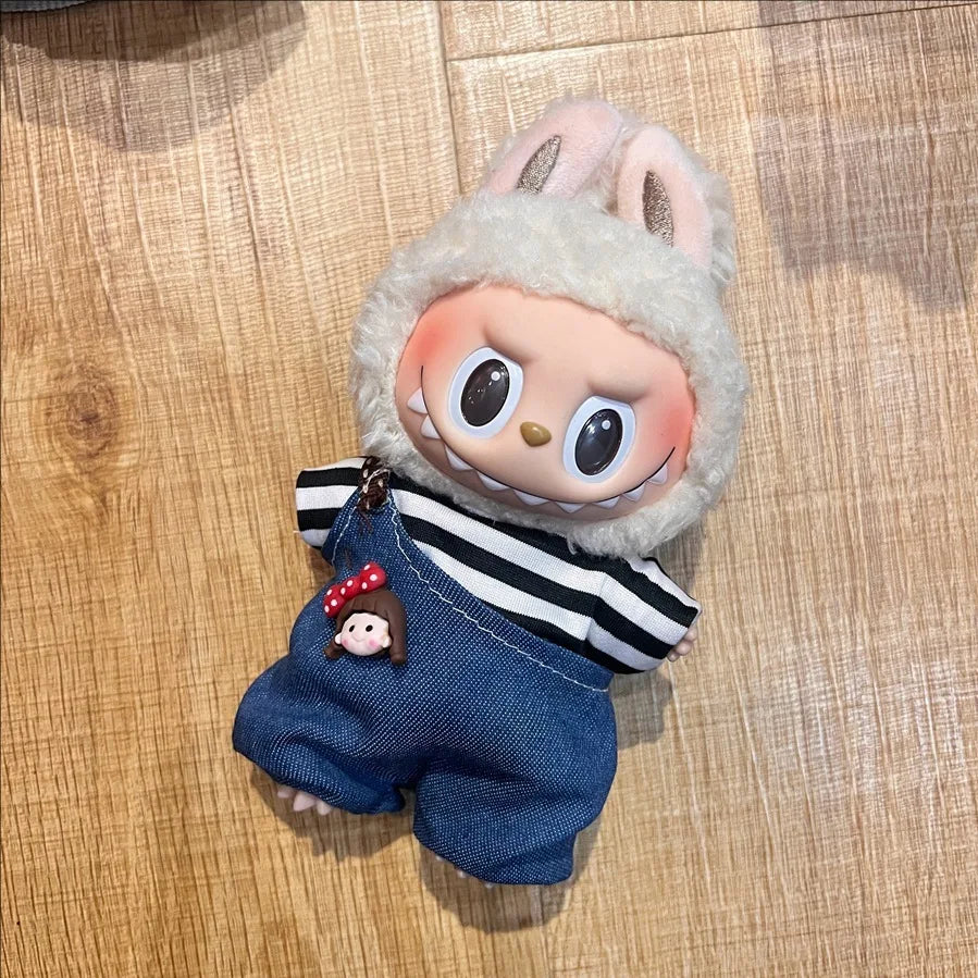 Labubu Doll Clothes – 17cm Cute Plush Doll Dress & Casual Outfit Set