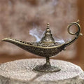 Antique Style Lamp Metal Incense Burner – Scented & Unscented Candle Holder for Home Decor, Office, Yoga, and Meditation Rooms