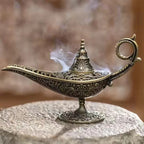 Antique Style Lamp Metal Incense Burner – Scented & Unscented Candle Holder for Home Decor, Office, Yoga, and Meditation Rooms