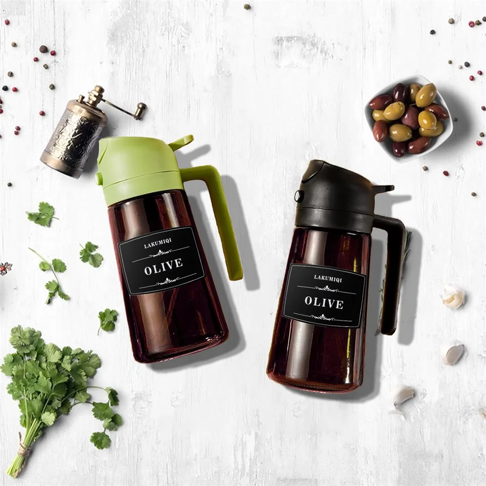 2-in-1 Glass Oil Dispenser & Sprayer | 470ml Olive Oil Bottle for Cooking, Air Fryer, BBQ & Salad