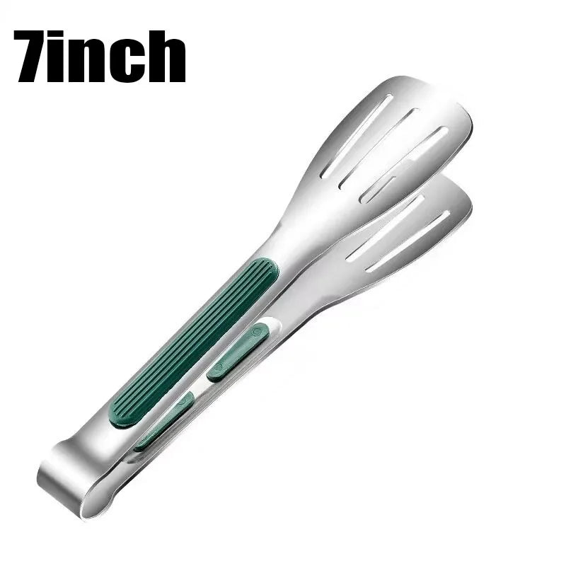 Non-Slip Stainless Steel Food Tongs – Meat, Salad, and Grill Clip for Kitchen, Buffet, and BBQ