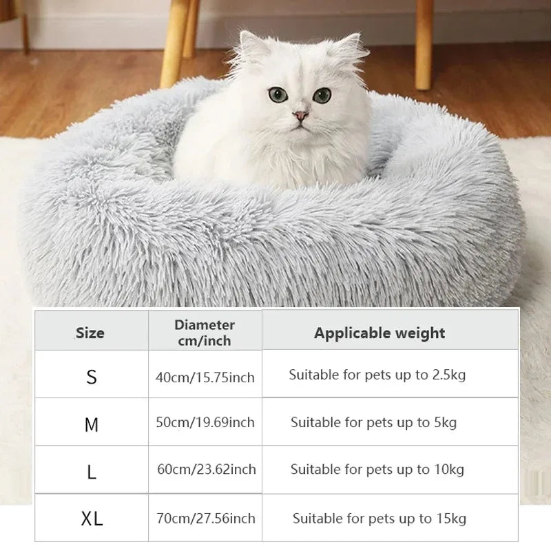 40-70cm Plush Pet Bed for Dogs & Cats – Super Soft, Warm, Washable & Detachable Winter Bed