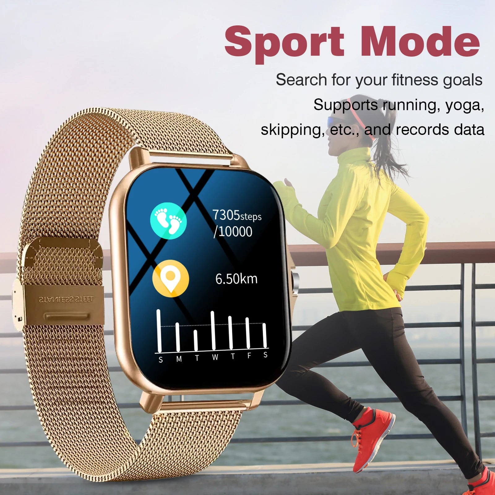 Odelettevcy Smartwatch – Bluetooth Call, Multi-Sport, Message Reminder