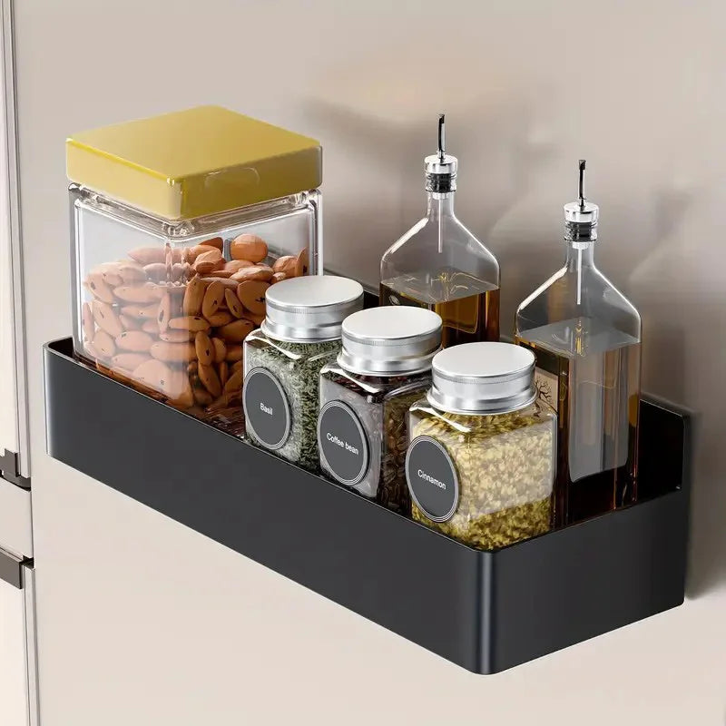 Magnetic Refrigerator Storage Rack | Punch-Free Kitchen Spice & Bathroom Organizer (2/4PCS)