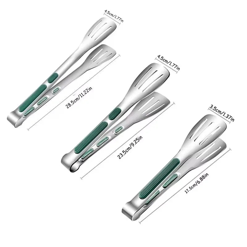 Non-Slip Stainless Steel Food Tongs – Meat, Salad, and Grill Clip for Kitchen, Buffet, and BBQ