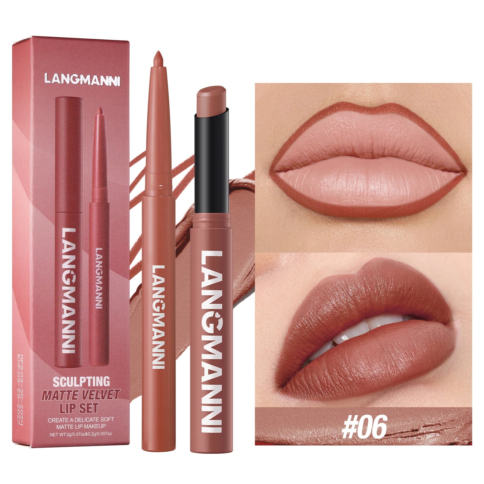 Waterproof Lipliner & Lipstick Set – Long-Lasting, Smudge-Proof Lip Makeup