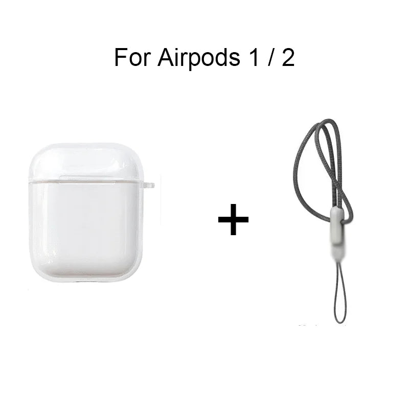 Clear Shockproof AirPods Case with Lanyard – Compatible with AirPods 1/2/3/4/Pro/Pro2