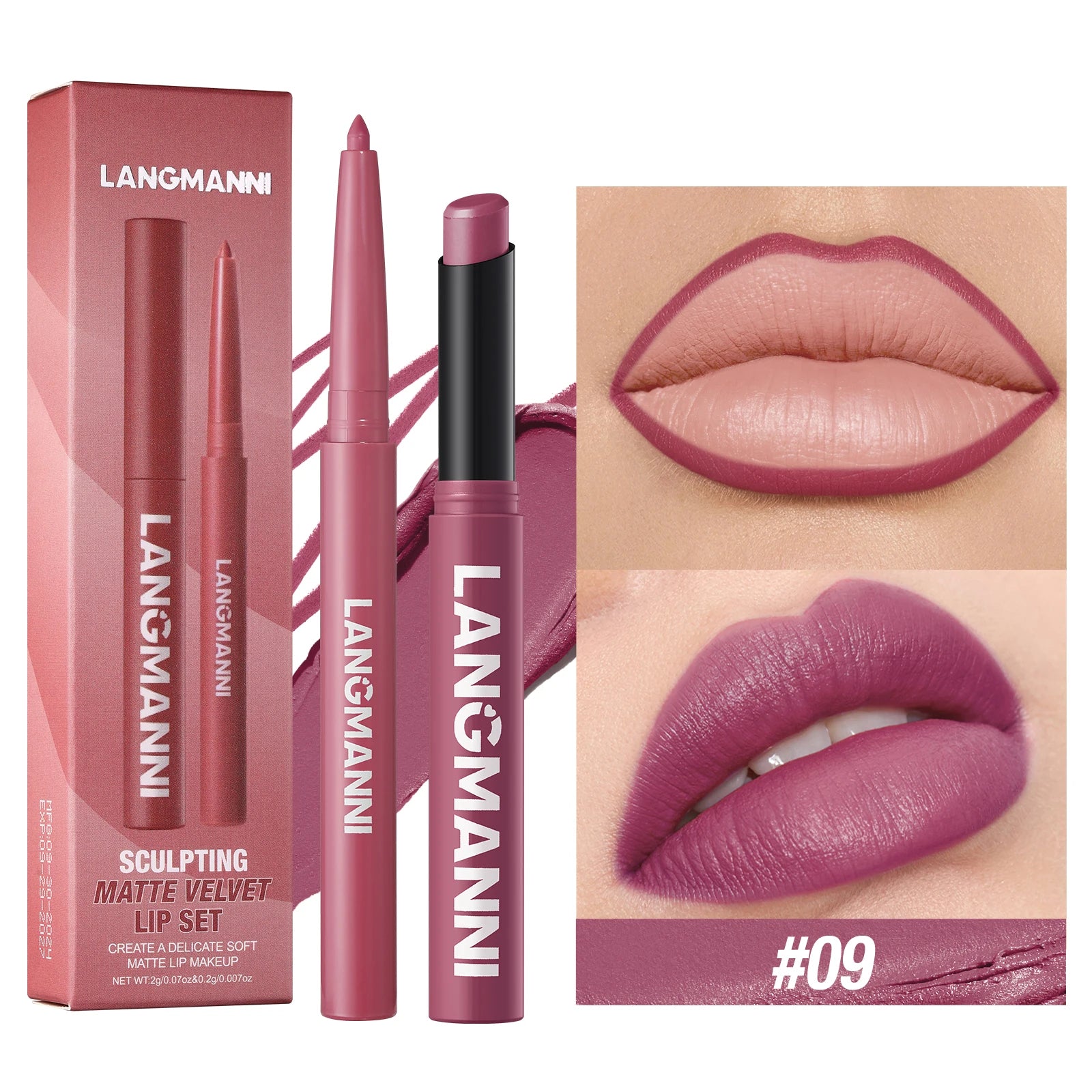 Waterproof Lipliner & Lipstick Set – Long-Lasting, Smudge-Proof Lip Makeup