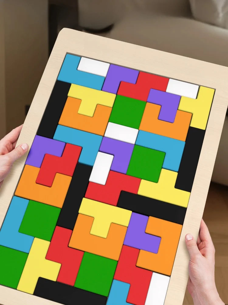 Colorful Wooden Tangram Puzzle – Montessori Educational Toy for Kids